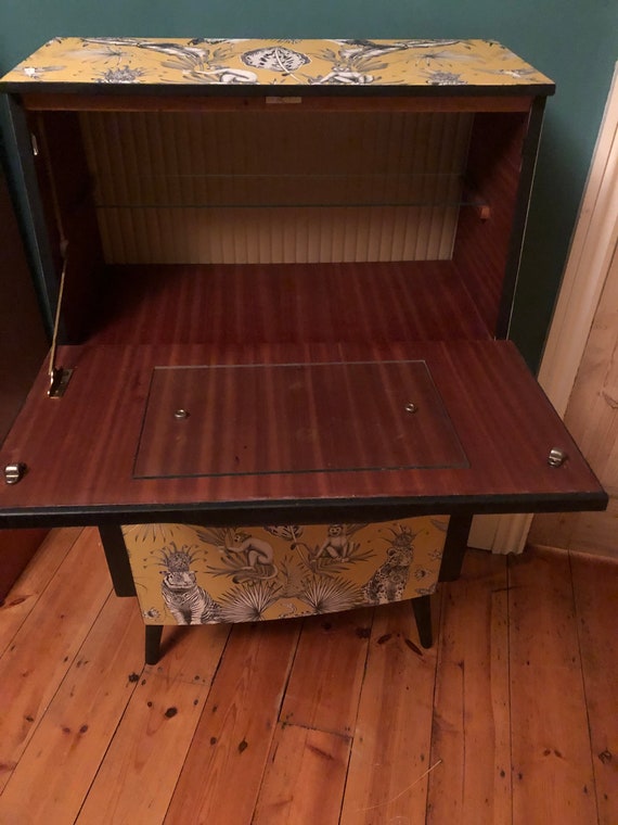 Cocktail Cabinet Mcm Upcycled Etsy