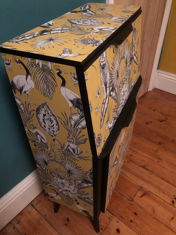 Cocktail Cabinet Mcm Upcycled Etsy