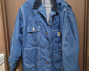 Carhartt Chore Blue Denim Coat with blanket lining 2xl