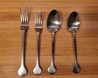 David Mellor forks and spoons Hoffman designer silverware. 2 forks and 2 spoons per set.