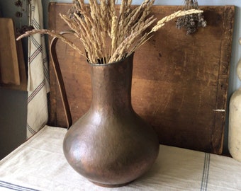 Vintage Copper Pitcher, Hand Hammered