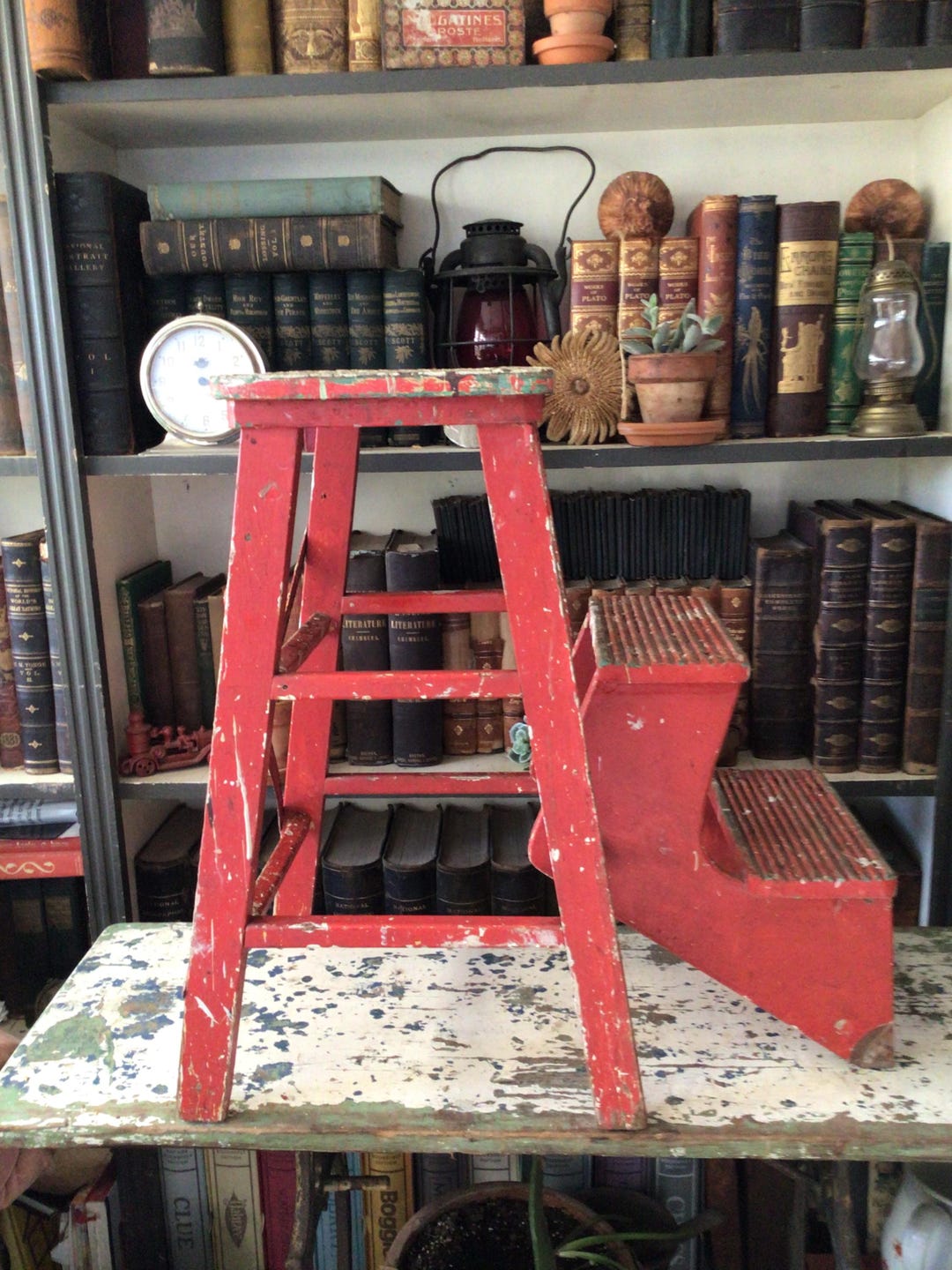 Vintage Wood Step Ladder / Folding Ladder / Swinging Steps - Etsy