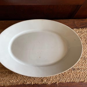 Antique 18" Cook Pottery Ironstone Turkey Platter Trenton NJ White Farmhouse