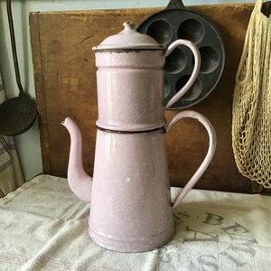 Vintage French Enamel Coffee Pot