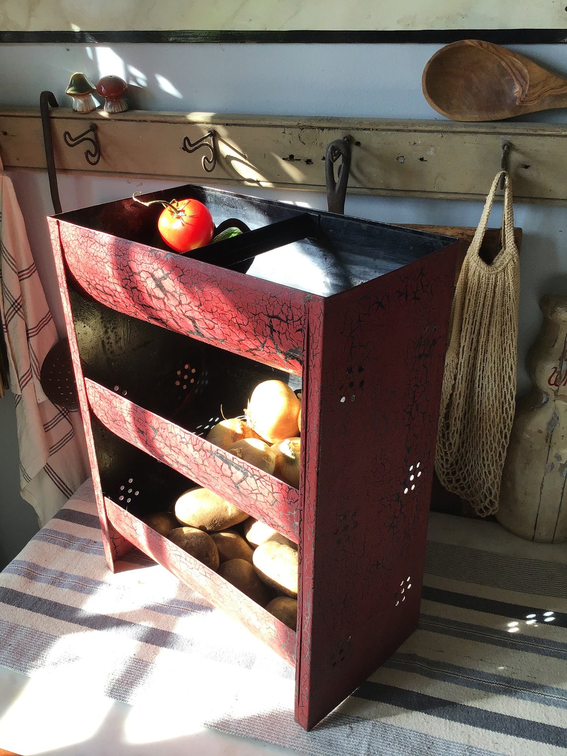 Vintage Metal Vegetable Bin Etsy