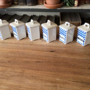 Tarros de especias de cerámica vintage