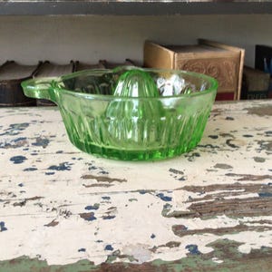 Antique Vaseline Glass Juicer