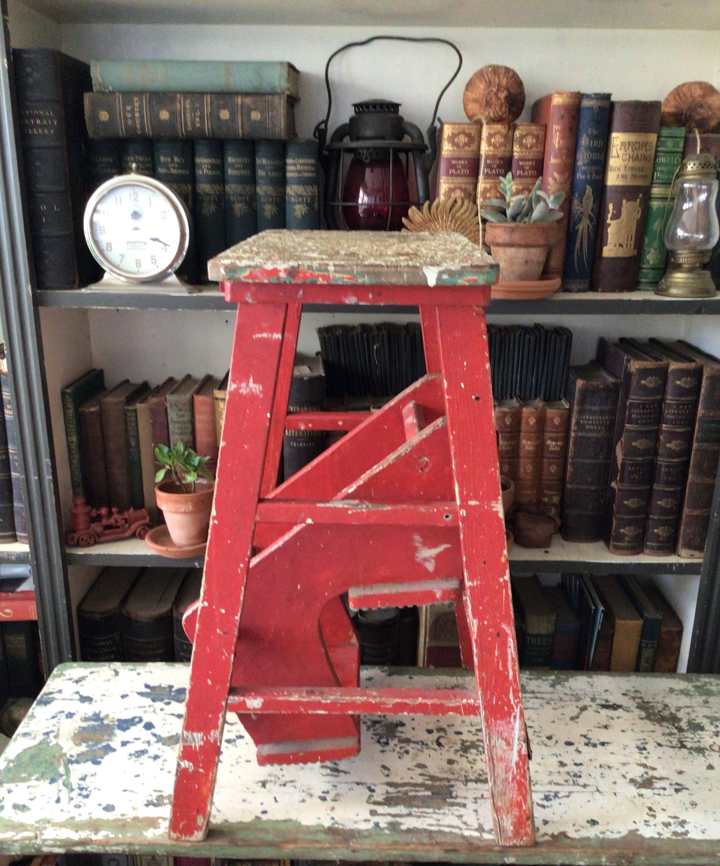 Vintage Wood Step Ladder / Folding Ladder / Swinging Steps - Etsy