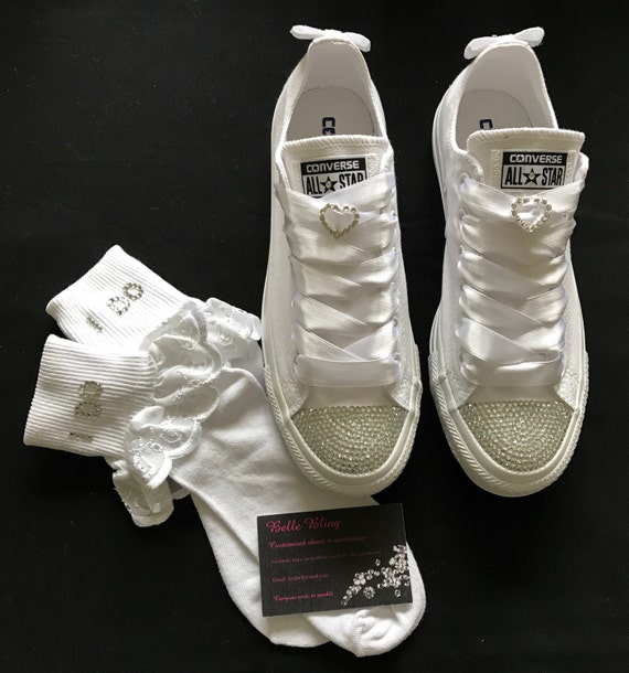 Wedding Bridal Customised Converse Crystals Charms Bling Etsy