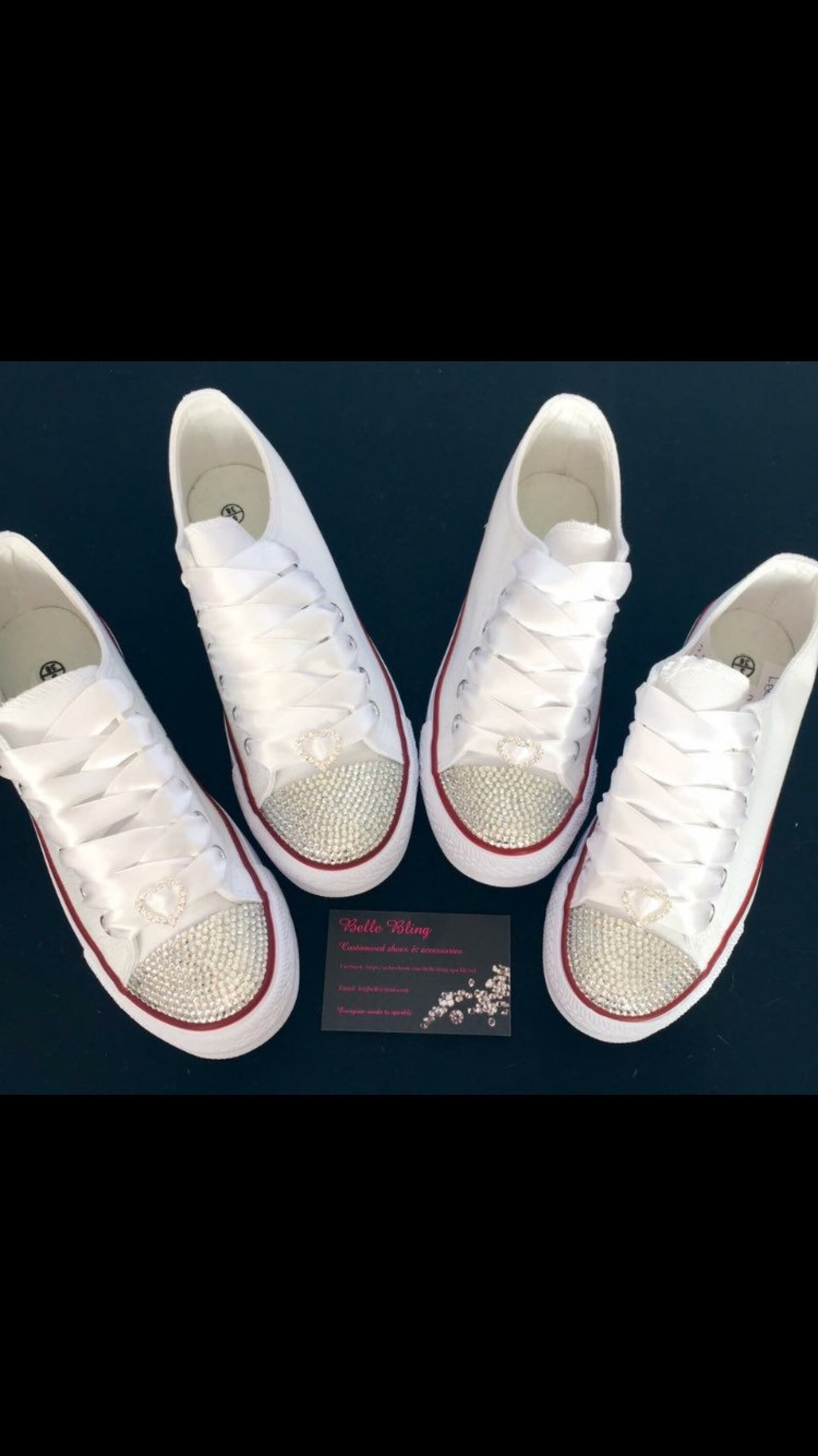 Wedding Bridal Converse Style Pumps Trainers Crystals Pearls Etsy