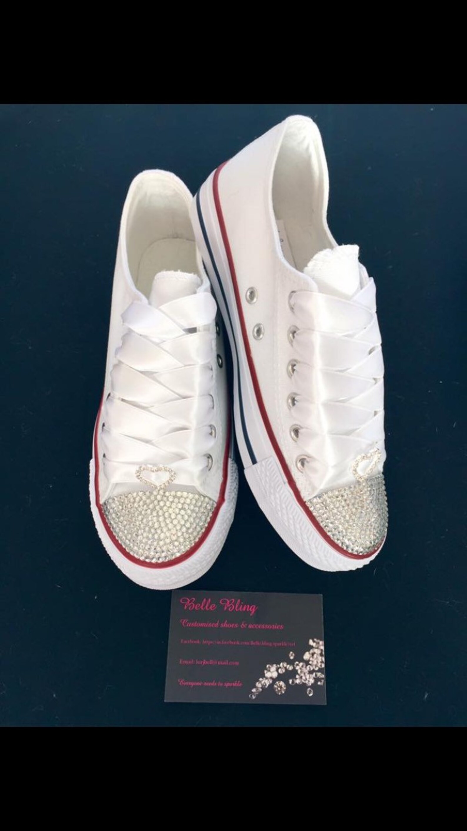 Wedding Bridal Converse Style Pumps Trainers Crystals Pearls Etsy