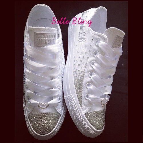 white diamante converse