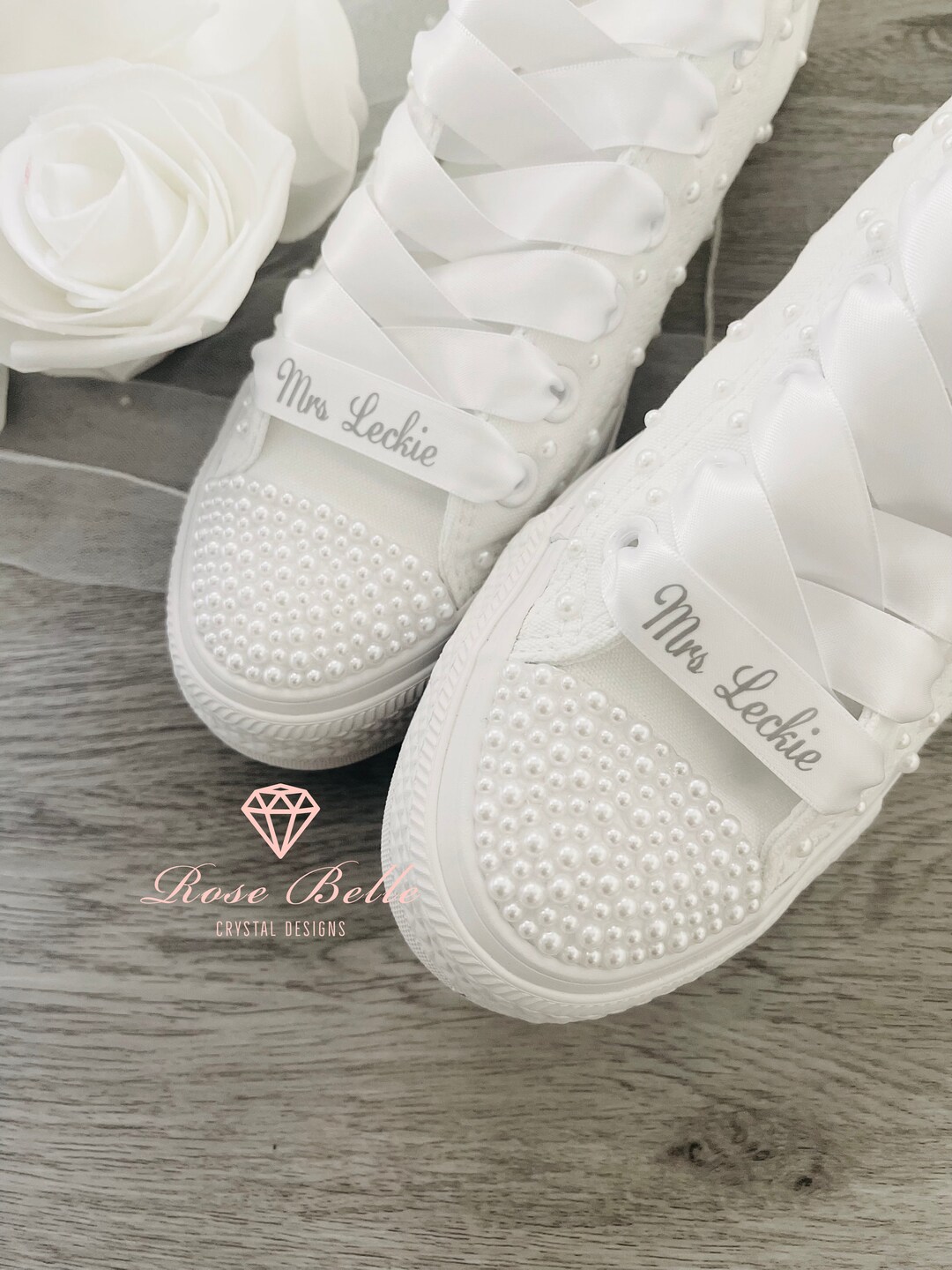 Wedding Ribbon Shoe Laces, Bride Laces, Trainer Laces, Wedding Laces, Personalised Shoe Laces