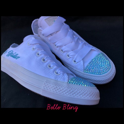 Wedding bridal customised converse, crystals, charms, personalised, shops bling