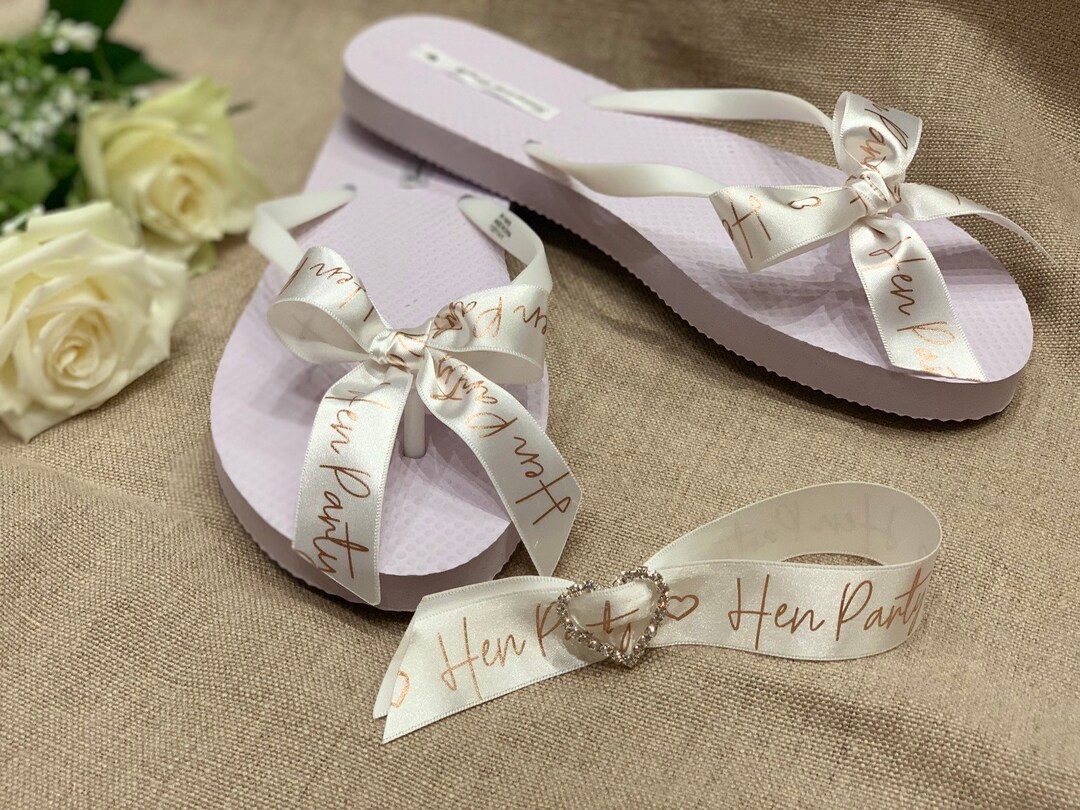 Bridesmaid Flip Flops - Etsy UK