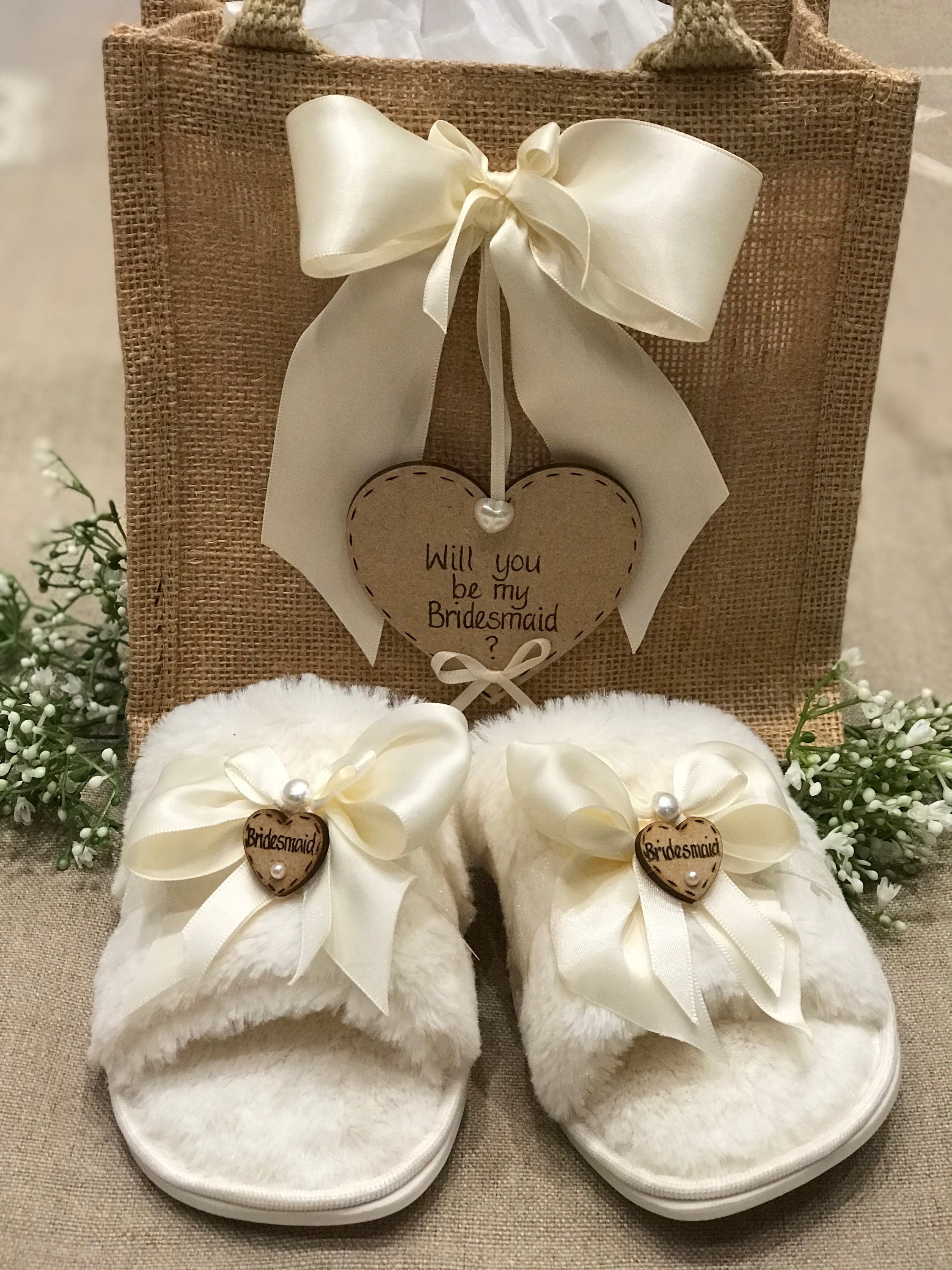 Bridesmaid slipper gift set Etsy