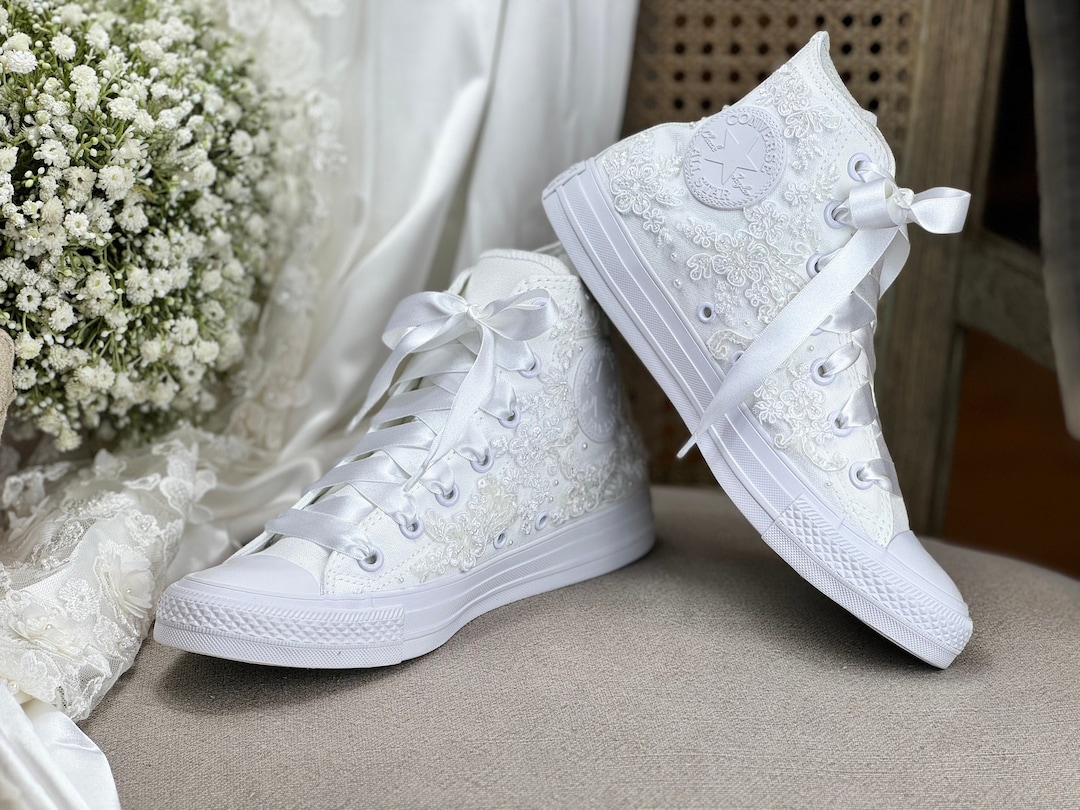 Wedding Converse Glitters Ivory Glitter Converse For Bride, Fabrik