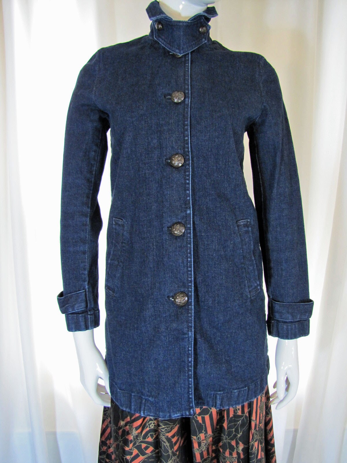 1990's Ralph Lauren Dark Indigo Pea Coat Style Denim | Etsy