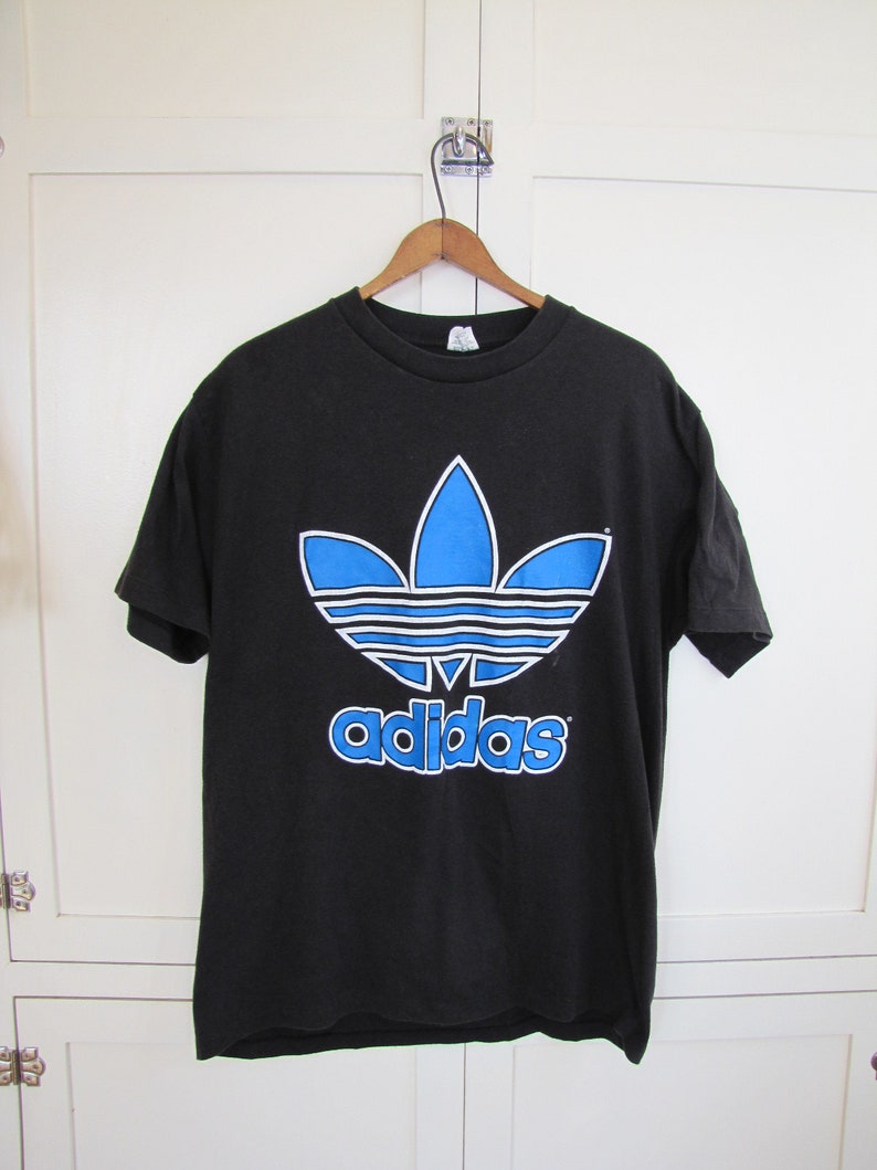 1980'S Big Logo Adidas Quatrfoil T-shirt Men's - Etsy