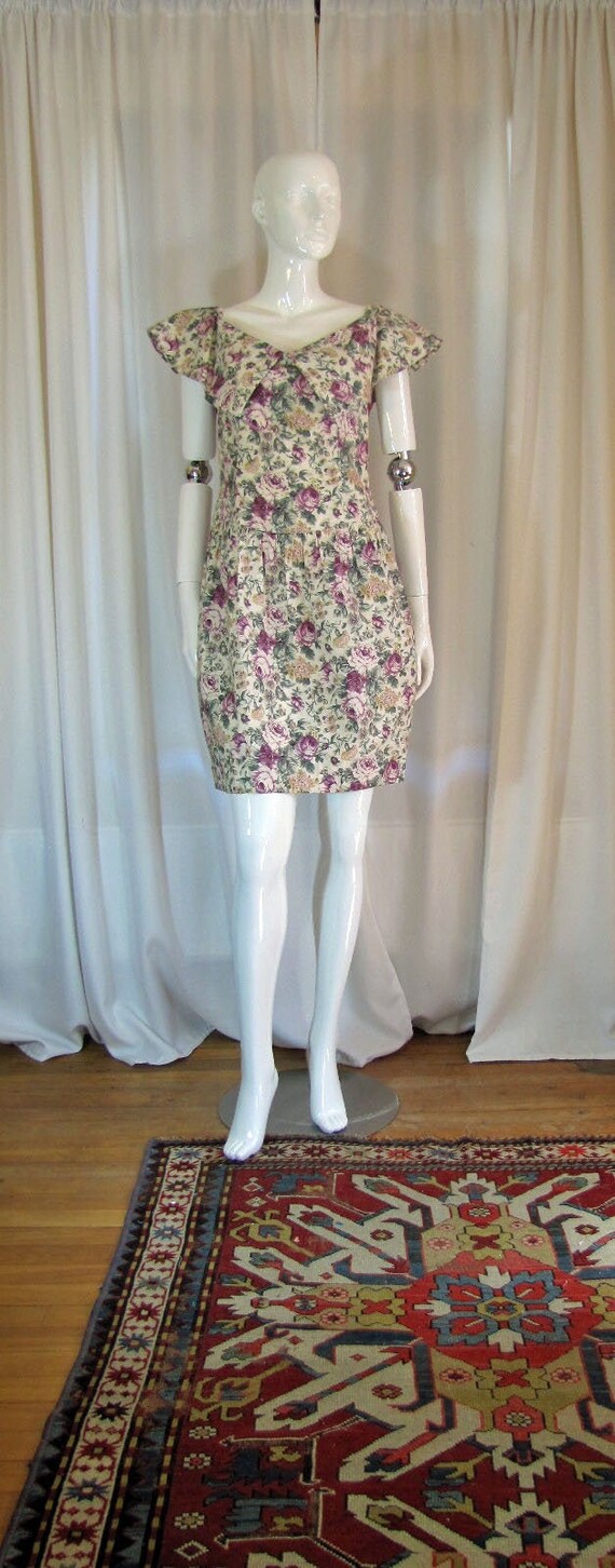 1990'S Laura Ashley Style Off the Shoulder Sundr