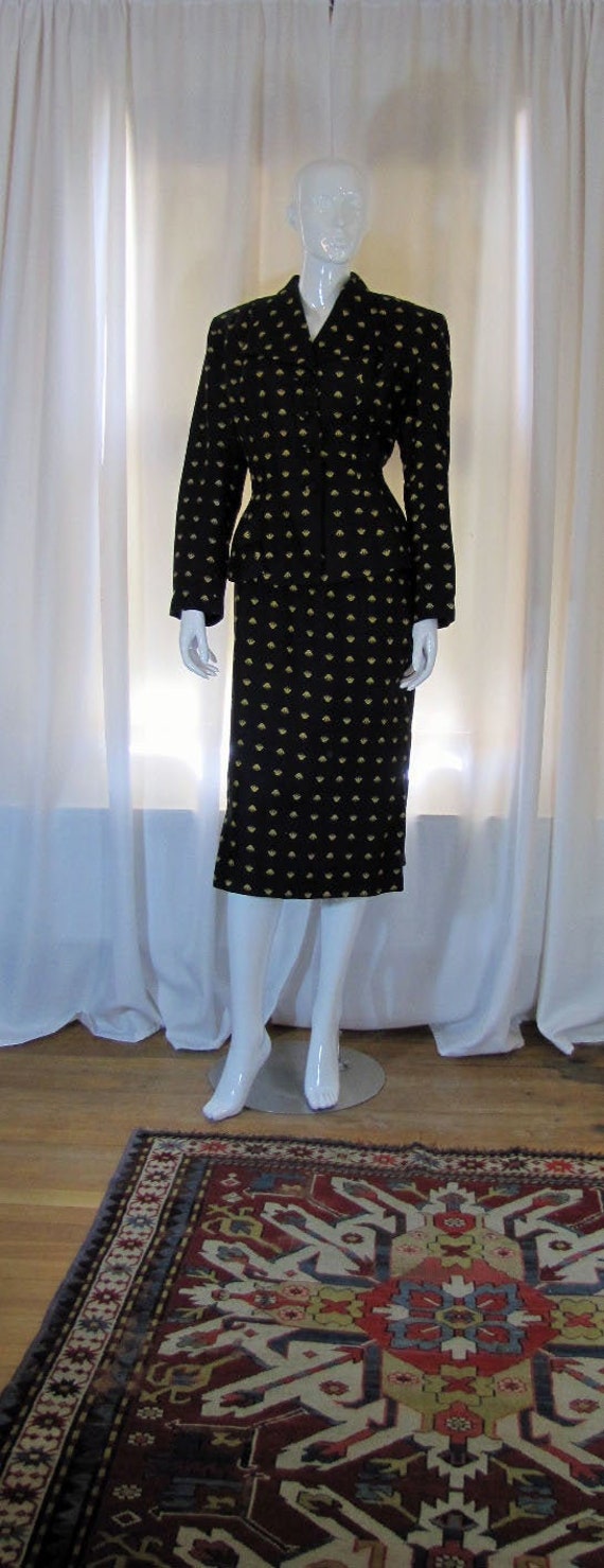 1940's Fred A Block Silk Crown Novelty Print Jacke