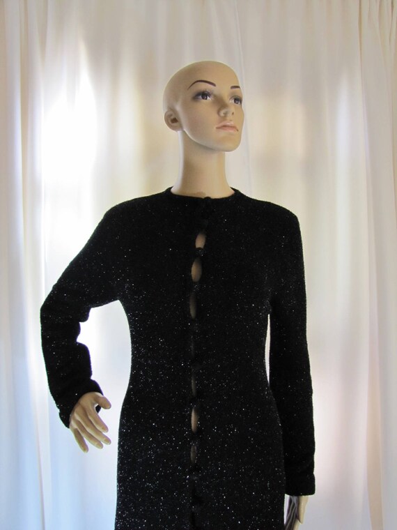 Vintage Giorgio Armani Black Metallic Sweater Dres