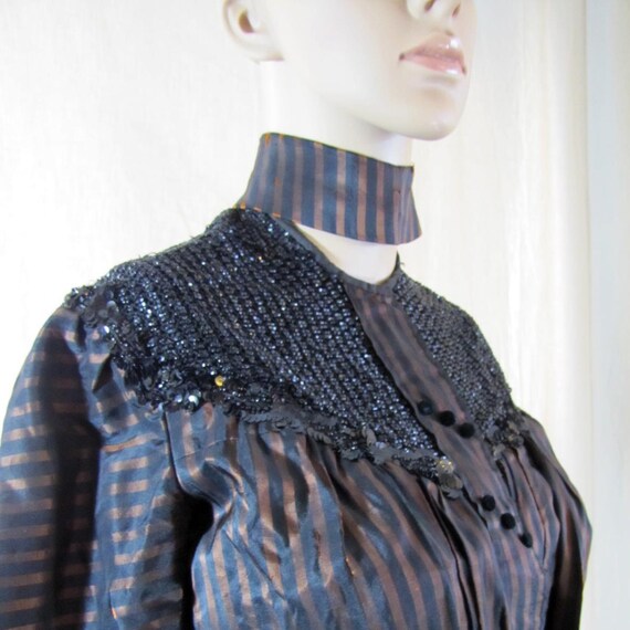 Victorian Choker Collar Satin Bodice, Bodice, Blou