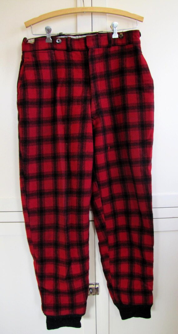 1950's LL Bean Wool Ski Pants, Buffalo Check, Ski Pan… - Gem