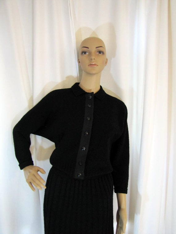 1950's Kimberly Bombshell Form Fitting Black Knit