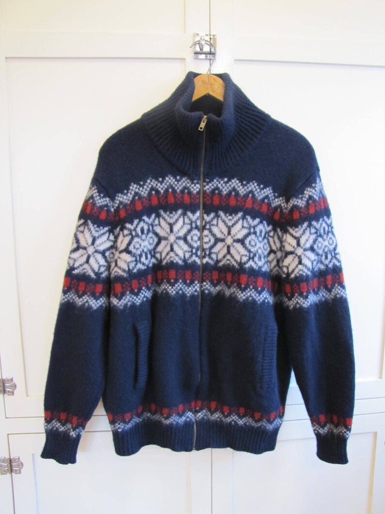 1990's LL Bean Snowflake Cardigan Sweater Unisex | Etsy