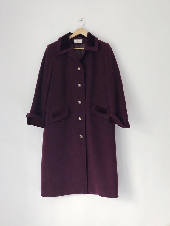 Vintage Pure New Wool Maroon Coat | Vintage