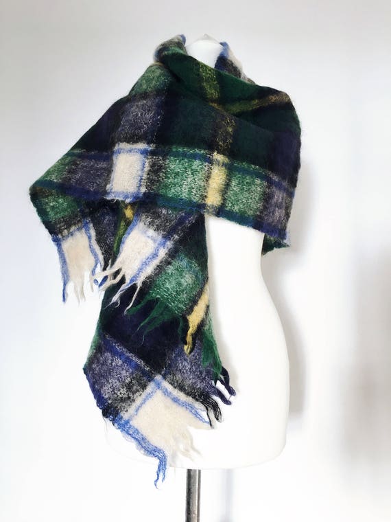 Stunning oversized Tartan mohair Scarf