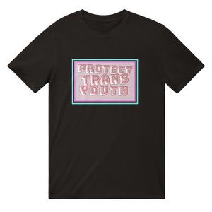 Protect Trans Youth I Adult Unisex Cotton Crewneck T-shirt