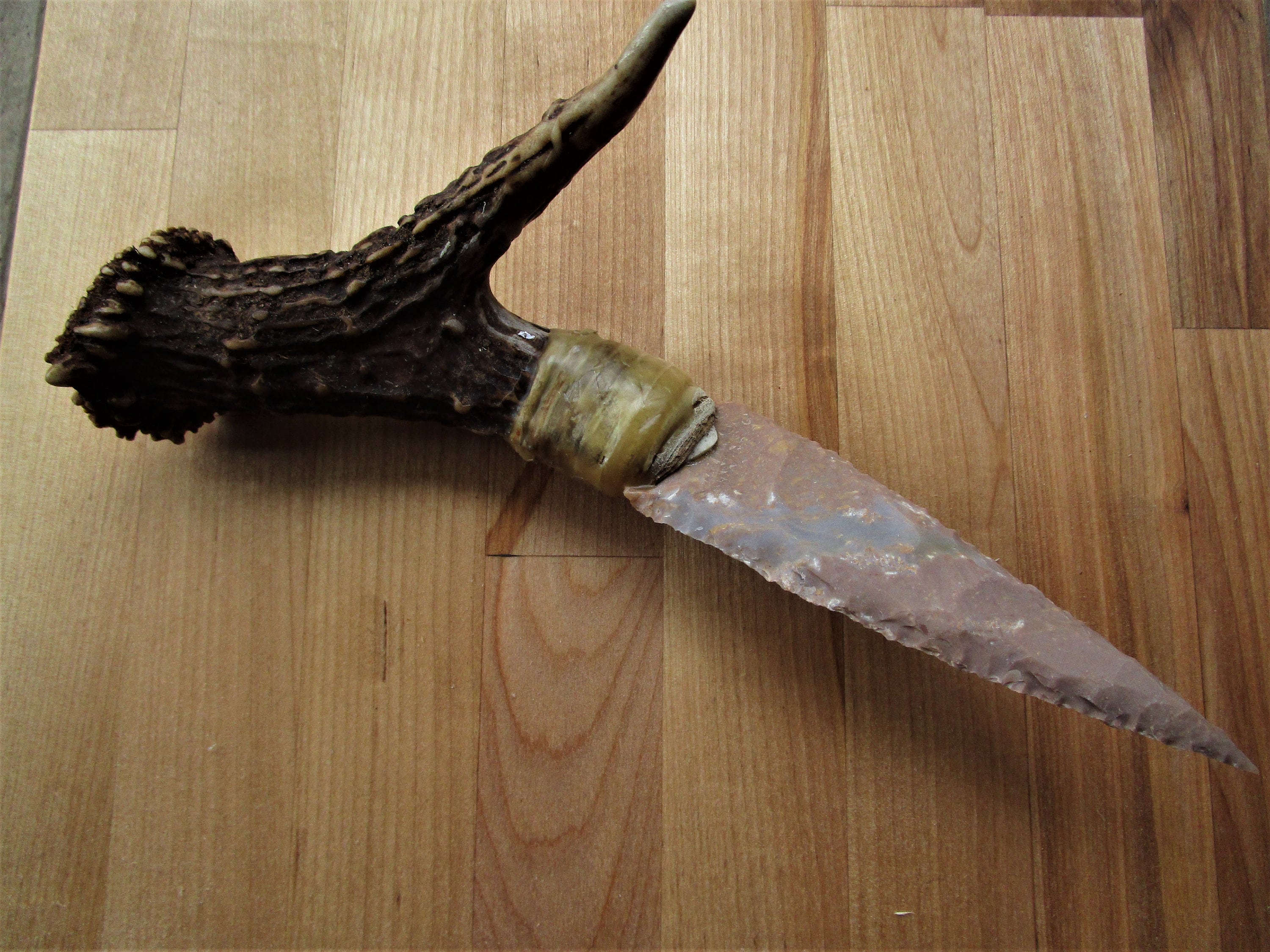 Flint Knife Stone Knife Knapped Knife Antler Handle Flint Etsy