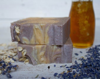 All Natural Lavender, Oats, and Honey Goat Milk Soap