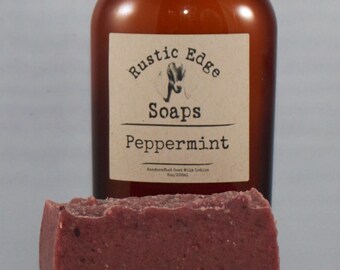 Peppermint Goat Milk Soap and Lotion Set- All natural