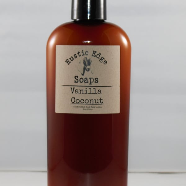 Loción de leche de cabra con vainilla y coco: totalmente natural e hidratante.
