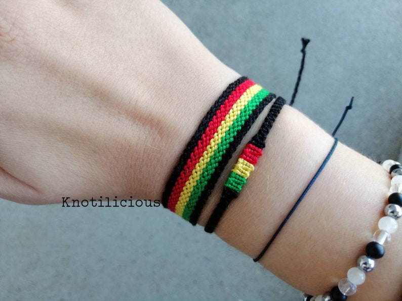 Rasta Colors Bracelet Reggae Friendship Bracelet Woven Etsy