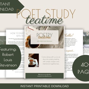 Homeschool afdrukbare poëzie Teatime Charlotte Mason Homeschool lessen Instant Download afdrukbare poëzielessen Teatime Curriculum