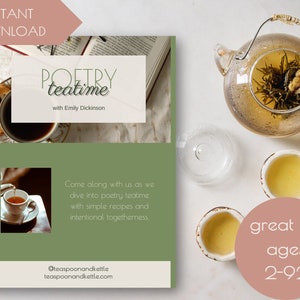 Charlotte Mason Poetry Teatime Lessons Dickinson Printable Homeschool Activity Enrichment Study Poetry Curriculum For Homeschool