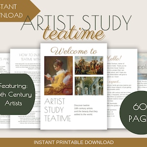 Printable Homeschool Artist Study Charlotte Mason Teatime Course Enrichment Homeschool Printable Instant Download Art Activity Teatime