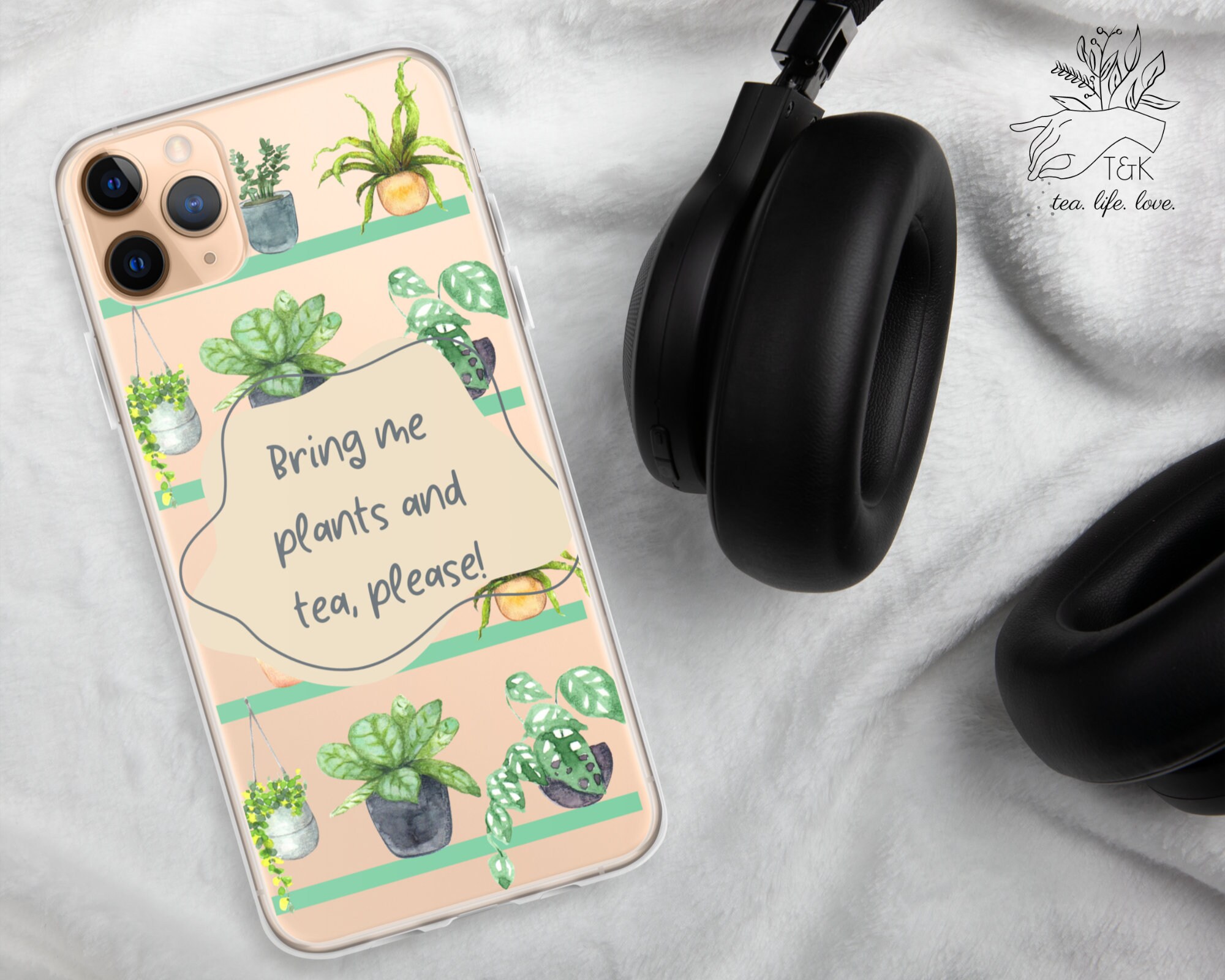 Clear Iphone Case With Houseplant Graphics Botanical Design Etsy