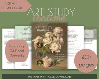 Printable Homeschool Art Study Charlotte Mason Teatime Floral Art Study Course Homeschool Printable Teatime Lessons Instant Download