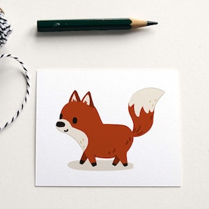 Minicarte Fox | 7 x 8,5 cm, petite carte, petite carte postale, cadeau, étiquette cadeau, emballage cadeau, carte avec motif animal, cadeau pour bébé