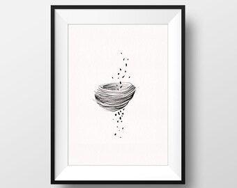 B-WARE 50% Rabatt A4-Druck Minimalistische Zeichnung, Abstrakte Kunst, Line Art Line Drawing Zeitgenössische Minimal Art Kunstdruck A07