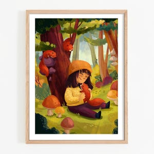 Cartel infantil Los Amigos del Bosque - mural A4 A3 A5 habitación infantil decoración habitación bebé cartel animal cartel regalo niño regalo niña niño