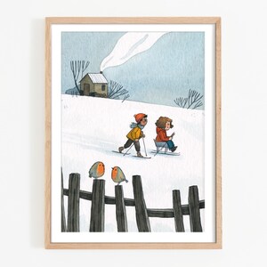 Póster infantil Amigos de Invierno - mural A4 A3 A5 habitación infantil decoración habitación bebé cartel inclusión decoración pared regalo para niño niña niño
