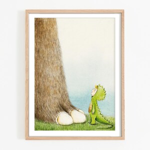 Póster infantil The Dragon Boy - cuadro de pared A4 A3 habitación de los niños cartel de la habitación del bebé dinosaurio dragón decoración de la pared regalo para niño niña niño