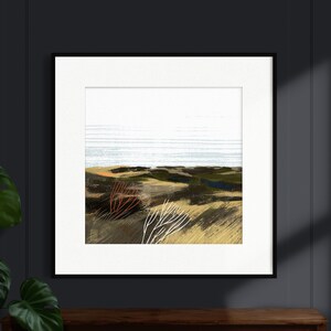 Heath Dunes Paysage Art Print Mer du Nord Mer Baltique Danemark Sylt Amrum Rømø Mer Nature Île Plage Murale Affiche Dessin Fine Art Print image 8