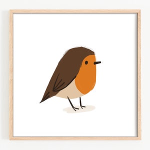 Cuadro de pared Robin, póster infantil, decoración de habitación infantil, póster, bonito cuadro de pared, póster de animales, motivo de animales, imagen impresa, regalo para niños, bautismo, Navidad